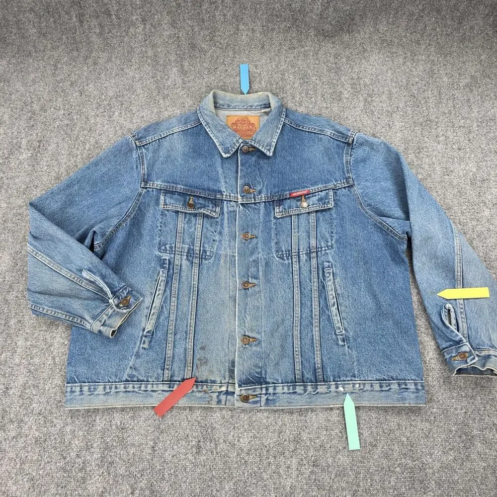 Dickies Branders Denim Jacket Mens XXL Blue Trucker Vintage Distressed Workwear